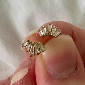 NWOT Pure Gold and CZ Post Earrings